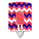 Ice Pop Popcicle Red White Blue Ceramic Night Light Compact, UL-Certified, Ideal for Bedroom, Bathroom, Nursery, Hallway, Kitchen, 6x4x3, Multicolor
