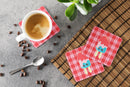 Ice Pop Popcicle Face Gingham Foam Coasters Set of 4 Cup Coasters for Indoor Outdoor, Tabletop Protection, Anti Slip, Mouse pad Material