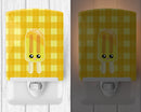 Ice Pop Popcicle Face Gingham Yellow Ceramic Night Light Compact, UL-Certified, Ideal for Bedroom, Bathroom, Nursery, Hallway, Kitchen, 6x4x3, Multicolor