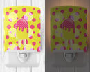Ice Pop Popcicle Pink Yellow Ceramic Night Light Compact, UL-Certified, Ideal for Bedroom, Bathroom, Nursery, Hallway, Kitchen, 6x4x3, Multicolor