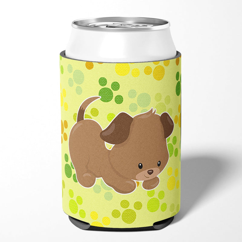 Puppy on Green Pawprints Can or Bottle Hugger BB7078CC