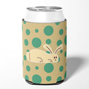 Rabbit on Polkadots Can or Bottle Hugger Cooler Sleeve for Standard 12 oz Cans, Insulated Foam Beer & Soda Can Hugger Reusable