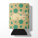 Rabbit on Polkadots Can or Bottle Hugger Cooler Sleeve for Standard 12 oz Cans, Insulated Foam Beer & Soda Can Hugger Reusable