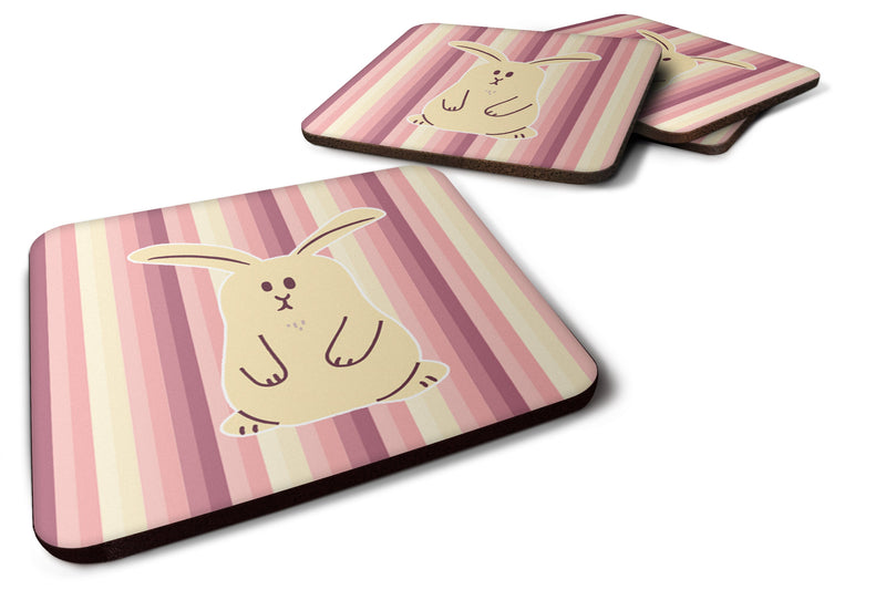 Rabbit on Stripes Foam Coaster Set of 4 BB7084FC