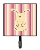 Rabbit on Stripes Leash or Key Holder Wall Hooks, Key Hooks Holder, Coat Rack Wall Mount, Coat Hooks, Hooks for Hanging Keys, Towels, Aprons, Leashes