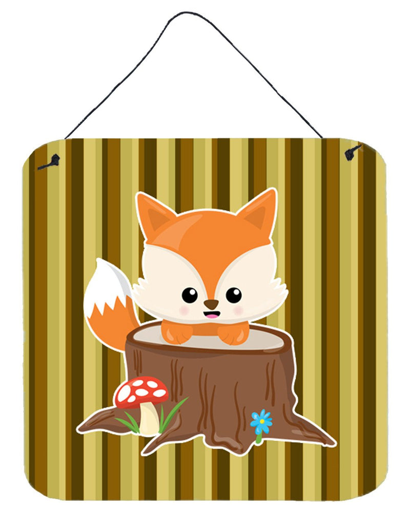 Baby Fox Tree Stripes Wall or Door Hanging Prints BB7088DS66