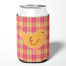 Chicken Hen on Gingham Can or Bottle Hugger Cooler Sleeve for Standard 12 oz Cans, Insulated Foam Beer & Soda Can Hugger Reusable