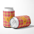 Chicken Hen on Gingham Can or Bottle Hugger Cooler Sleeve for Standard 12 oz Cans, Insulated Foam Beer & Soda Can Hugger Reusable