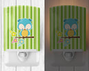 Bird on Branch Ceramic Night Light Compact, UL-Certified, Ideal for Bedroom, Bathroom, Nursery, Hallway, Kitchen, 6x4x3, Multicolor