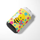 Bee with Flower Can or Bottle Hugger Cooler Sleeve for Standard 12 oz Cans, Insulated Foam Beer & Soda Can Hugger Reusable