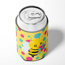 Bee with Flower Can or Bottle Hugger Cooler Sleeve for Standard 12 oz Cans, Insulated Foam Beer & Soda Can Hugger Reusable