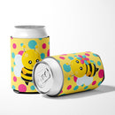 Bee with Flower Can or Bottle Hugger Cooler Sleeve for Standard 12 oz Cans, Insulated Foam Beer & Soda Can Hugger Reusable