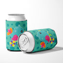 Bird on Teal Polkadots Can or Bottle Hugger Cooler Sleeve for Standard 12 oz Cans, Insulated Foam Beer & Soda Can Hugger Reusable
