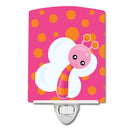 Butterfly on Polkadots Ceramic Night Light Compact, UL-Certified, Ideal for Bedroom, Bathroom, Nursery, Hallway, Kitchen, 6x4x3, Multicolor