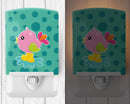 Bird in Rainboots and Puddle Ceramic Night Light Compact, UL-Certified, Ideal for Bedroom, Bathroom, Nursery, Hallway, Kitchen, 6x4x3, Multicolor