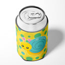 Snail on Polkadots Can or Bottle Hugger Cooler Sleeve for Standard 12 oz Cans, Insulated Foam Beer & Soda Can Hugger Reusable