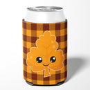 Fall Leaf on Gingham Can or Bottle Hugger Cooler Sleeve for Standard 12 oz Cans, Insulated Foam Beer & Soda Can Hugger Reusable