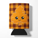 Fall Leaf on Gingham Can or Bottle Hugger Cooler Sleeve for Standard 12 oz Cans, Insulated Foam Beer & Soda Can Hugger Reusable