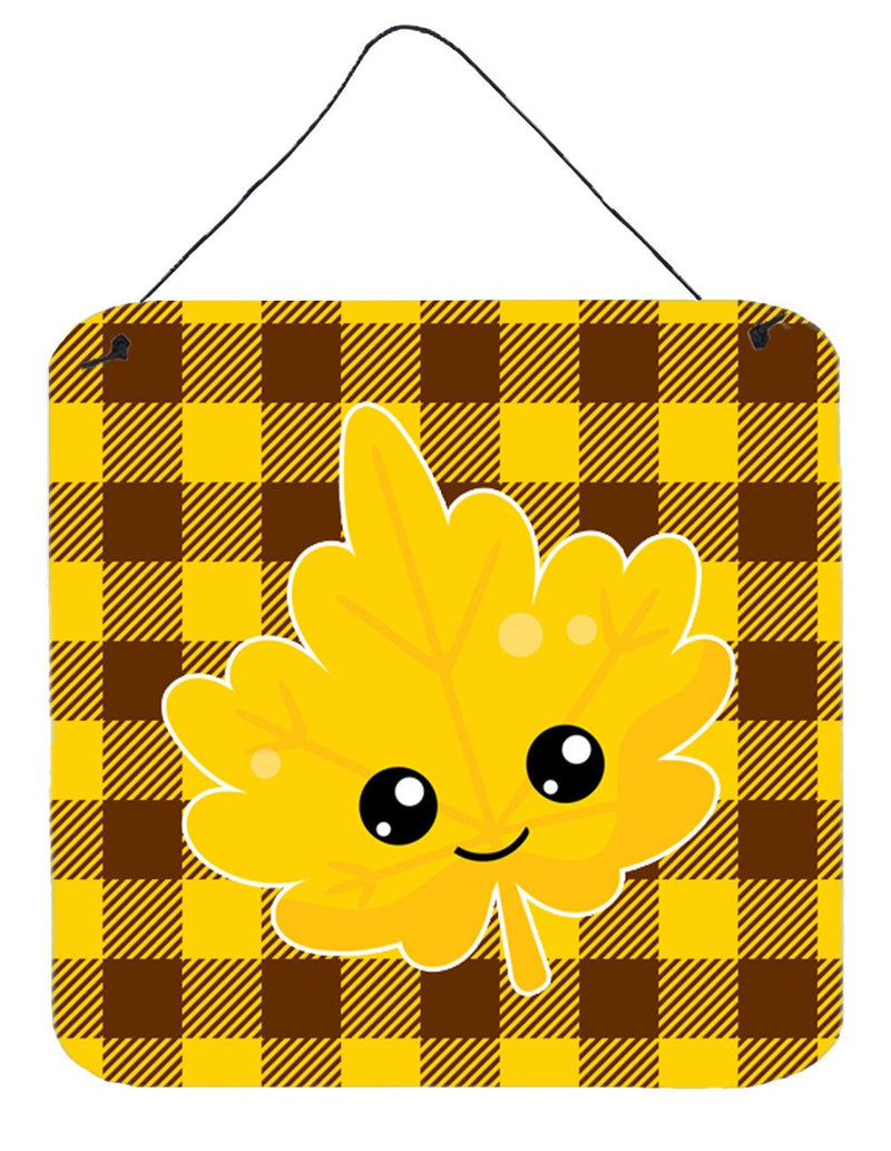 Fall Leaf on Gingham Wall or Door Hanging Prints BB7110DS66