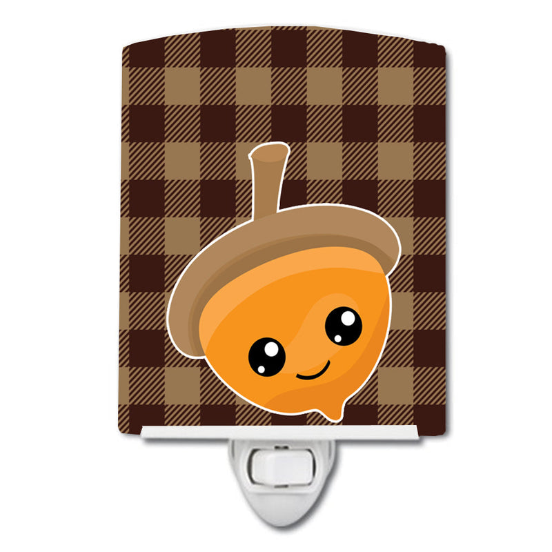 Fall Acorn on Gingham Ceramic Night Light BB7111CNL