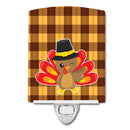Thanksgiving Turkey Wink Ceramic Night Light Compact, UL-Certified, Ideal for Bedroom, Bathroom, Nursery, Hallway, Kitchen, 6x4x3, Multicolor