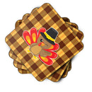 Thanksgiving Turkey Wink Foam Coasters Set of 4 Cup Coasters for Indoor Outdoor, Tabletop Protection, Anti Slip, Mouse pad Material