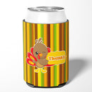 Thanksgiving Turkey Thanks Can or Bottle Hugger Cooler Sleeve for Standard 12 oz Cans, Insulated Foam Beer & Soda Can Hugger Reusable
