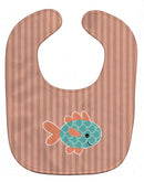 Fish Baby Bib Easy-Clean Baby Bib Baby Feeding Accessory Baby Mealtime Essential, 10 x 13, Multicolor