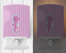Seahorse Ceramic Night Light Compact, UL-Certified, Ideal for Bedroom, Bathroom, Nursery, Hallway, Kitchen, 6x4x3, Multicolor