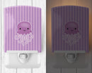 Jellyfish Ceramic Night Light Compact, UL-Certified, Ideal for Bedroom, Bathroom, Nursery, Hallway, Kitchen, 6x4x3, Multicolor