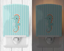 Seahorse Ceramic Night Light Compact, UL-Certified, Ideal for Bedroom, Bathroom, Nursery, Hallway, Kitchen, 6x4x3, Multicolor
