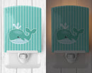 Whale Ceramic Night Light Compact, UL-Certified, Ideal for Bedroom, Bathroom, Nursery, Hallway, Kitchen, 6x4x3, Multicolor