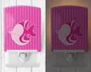Pink Fish Ceramic Night Light Compact, UL-Certified, Ideal for Bedroom, Bathroom, Nursery, Hallway, Kitchen, 6x4x3, Multicolor