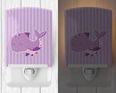 Purple Dolphin Ceramic Night Light Compact, UL-Certified, Ideal for Bedroom, Bathroom, Nursery, Hallway, Kitchen, 6x4x3, Multicolor