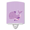 Purple Dolphin Ceramic Night Light Compact, UL-Certified, Ideal for Bedroom, Bathroom, Nursery, Hallway, Kitchen, 6x4x3, Multicolor