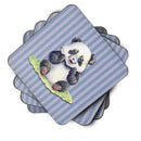 Panda Bear Foam Coasters Set of 4 Cup Coasters for Indoor Outdoor, Tabletop Protection, Anti Slip, Mouse pad Material