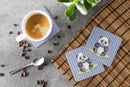 Panda Bear Foam Coasters Set of 4 Cup Coasters for Indoor Outdoor, Tabletop Protection, Anti Slip, Mouse pad Material