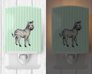 Zebra Ceramic Night Light Compact, UL-Certified, Ideal for Bedroom, Bathroom, Nursery, Hallway, Kitchen, 6x4x3, Multicolor