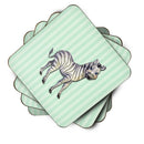 Zebra Foam Coasters Set of 4 Cup Coasters for Indoor Outdoor, Tabletop Protection, Anti Slip, Mouse pad Material