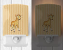 Giraffe Ceramic Night Light Compact, UL-Certified, Ideal for Bedroom, Bathroom, Nursery, Hallway, Kitchen, 6x4x3, Multicolor