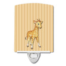 Giraffe Ceramic Night Light Compact, UL-Certified, Ideal for Bedroom, Bathroom, Nursery, Hallway, Kitchen, 6x4x3, Multicolor