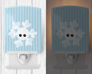 Weather Snowflake Face Ceramic Night Light Compact, UL-Certified, Ideal for Bedroom, Bathroom, Nursery, Hallway, Kitchen, 6x4x3, Multicolor