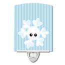 Weather Snowflake Face Ceramic Night Light Compact, UL-Certified, Ideal for Bedroom, Bathroom, Nursery, Hallway, Kitchen, 6x4x3, Multicolor