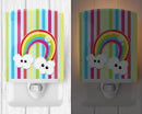Weather Rainbow Face Ceramic Night Light Compact, UL-Certified, Ideal for Bedroom, Bathroom, Nursery, Hallway, Kitchen, 6x4x3, Multicolor