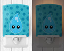Weather Rain Drop Face Ceramic Night Light Compact, UL-Certified, Ideal for Bedroom, Bathroom, Nursery, Hallway, Kitchen, 6x4x3, Multicolor