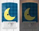 Weather Moon Face Ceramic Night Light Compact, UL-Certified, Ideal for Bedroom, Bathroom, Nursery, Hallway, Kitchen, 6x4x3, Multicolor