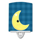 Weather Moon Face Ceramic Night Light Compact, UL-Certified, Ideal for Bedroom, Bathroom, Nursery, Hallway, Kitchen, 6x4x3, Multicolor