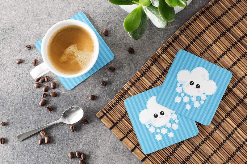 Weather Snowing Face Foam Coaster Set of 4 BB7158FC