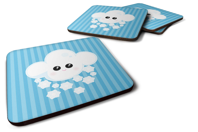 Weather Snowing Face Foam Coaster Set of 4 BB7158FC