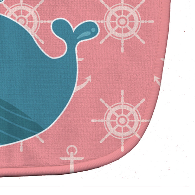 Whale on Pink Nautical Baby Bib BB7160BIB